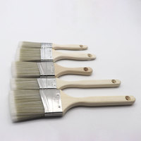 Nouveauté 2024 : Pinceaux de peinture industriels DIY OEM/ODM à manche en bois et poils synthétiques pour peinture murale et polissage