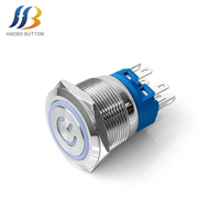 Interruptor de Botón de Tránsito Ferroviario de Acero Inoxidable de Grado Industrial IP65 1NO con Anillo LED Iluminado de 220V