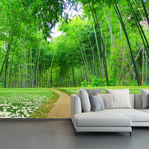 Papier peint mural 3D Paysage Naturel <span class=keywords><strong>Forêt</strong></span> Jungle Bambou Romantique Floral Autocollant Mural Imperméable sur Base de Papier pour Chambre à Coucher Salle à Manger Maison - Product Image 2