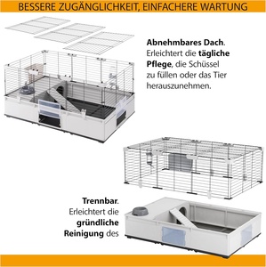 Ferplast <span class=keywords><strong>Cage</strong></span> pour lapin modulaire extensible 3 modules <span class=keywords><strong>Cage</strong></span> pour lapin <span class=keywords><strong>Cage</strong></span> pour cochon d'Inde <span class=keywords><strong>Cage</strong></span> pour animaux <span class=keywords><strong>Cage</strong></span> pliable spacieuse en métal Utilisation en intérieur - Product Image 4