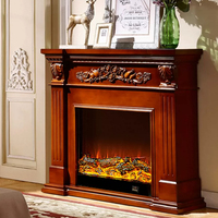 Meuble décoratif pour cheminée de style européen, support de cheminée en bois massif américain pour salon, meuble TV pour cheminée électrique