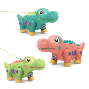 Jouets à piles allumés animaux qui marchent jouet de dessin animé crocodile avec son