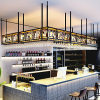 Support mural pour bar, porte-bouteilles, armoire à vin, porte-verres à vin rouge suspendus, armoire suspendue pour bar et restaurant