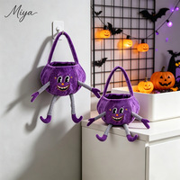 W01 Neue Fanny Cartoon 3D Kürbismann-Gesichtsdruck Plüschtaschen für Halloween-Geschenkkörbe Kinder-Halloween-Süßigkeitentaschen
