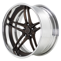 Jantes en alliage forgées sur mesure SY-302 Billet ACCELERATOR concaves chromées en 2 parties, 22, 24, 26, 28 pouces, à lèvres profondes, 5 ou 6 boulons