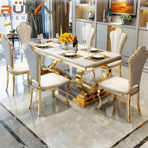 Bộ Bàn Ghế Và Bàn Ăn Bằng Đá Cẩm Thạch Hình Chữ Nhật Thiết Kế Sang Trọng Kiểu Châu Âu Mới Năm 2022 - Product Image 5