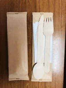 Original Factory Biodegradable Wooden Cutlery Wooden Fork Spoon Knife Utensils Set Sturdy Wood Disposable Cutlery