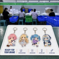 Porte-clés personnalisé en acrylique Anime, 3 mm, revêtement époxy, impression UV, impression d'illustration personnalisée, fermoir à déclenchement, directement de l'usine, OEM