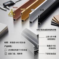 Profilé en U en aluminium pour portes, fenêtres, cloisons, armoires, cadres industriels, décoration architecturale