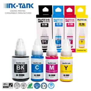INK-TANK GI190 GI-190 GI190プレミアム互換カラー水性ボトル詰め替えインクティンタキヤノンPixmaG2110G3110プリンター用
