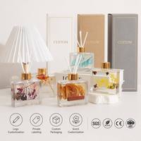 Diffuseur de parfum d'ambiance pour la maison, nouveau style élégant, bouteille carrée en verre de 100 ml, avec bâtonnets, pour la salle de bain