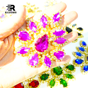 Apliques de diamantes de imitación de flores de cristal brillante perfectos para vestidos de noche de baile y vestido de diamantes de imitación y apliques de diamantes de imitación - Product Image 3
