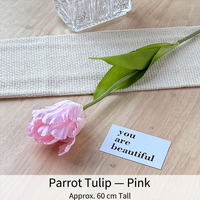 Bunga Tulip Sutra Buatan Tangan Modern Ramah Lingkungan dengan Tangkai Dekoratif untuk Dekorasi Rumah, Pernikahan, Fotografi, dan Hotel