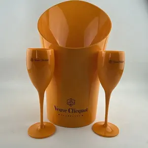 Oranje Gekleurde Plastic Champagne Ijsemmer Fles Koeler