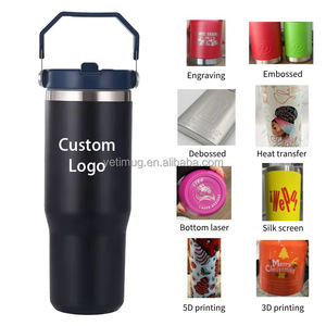 Gobelet de voyage isotherme 30oz 40oz avec paille rabattable et couvercle à poignée, pour voiture, camping et extérieur, pour boissons chaudes et froides, eau et bière, personnalisable avec logo - Product Image 5