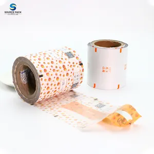 Custom printed plastic laminated film roll food safe sachet film roll rollstock automatic packaging machine roll film