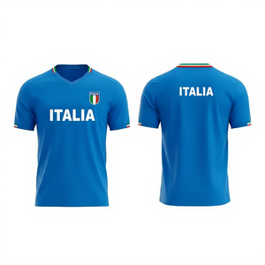 MAZZEO GIOCATTOLI Italia Maillot de football pour enfants en polyester à séchage rapide, bleu, col en V, pour garçons, toutes saisons - Product Image 2