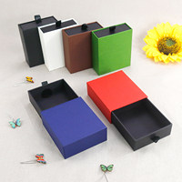 Boîte cadeau carrée en carton pour bijoux, emballage pour collier avec tiroir coulissant en papier