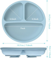 Assiette à ventouse en silicone au design de dessin animé, incassable, pour l'apprentissage de la nourriture par les bébés, bol alimentaire pour les tout-petits, produit de repas pour enfants