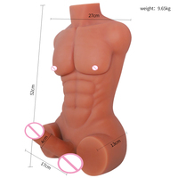 Netphi 3D Realistischer Männlicher Torso Silikon-Sexpuppe mit Enger Analöffnung 100% Wasserdicht Paar-Spielzeug für Männliche Masturbation