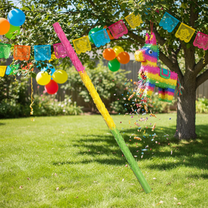 Accessoire <span class=keywords><strong>de</strong></span> fête d'anniversaire PAFU : Jeu classique <span class=keywords><strong>de</strong></span> la piñata pour frapper et déverser des bonbons, bâton <span class=keywords><strong>de</strong></span> piñata en tube <span class=keywords><strong>de</strong></span> plastique multicolore <span class=keywords><strong>de</strong></span> 50 cm - Product Image 1