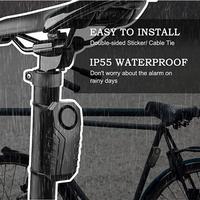 Tragbarer Fernbedienungs-Fahrradalarm Drahtlos 113dB Laut Wasserdichter Vibrationssensor Sicherheitsalarm für Fahrrad Motorrad E-Bike