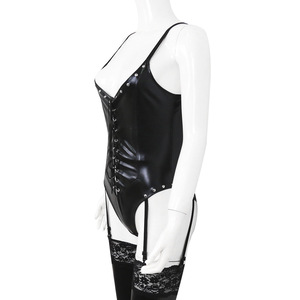 Venta al por mayor de fábrica de juguetes sexuales para adultos, vestido de cuero charol negro con tirantes, elástico, ropa erótica y coqueta. - Product Image 2