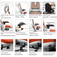 Chaise de bureau ergonomique en maille certifiée BIFMA avec accoudoirs 3D, support lombaire et base en aluminium pour bureau, école et salon