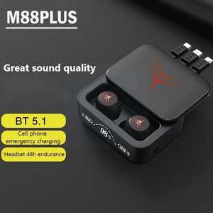 Écouteurs Bluetooth sans fil M88plus Écouteurs intra-auriculaires Bluetooth 5.3 avec 3 câbles de charge Écouteurs de sport stéréo avec micro - Product Image 3