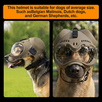 Casque tactique réglable pour petit chien KD-H-01, style moto, avec ouverture pour les oreilles, pour accessoires de chasse