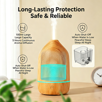 Humidificateur à brume fraîche à 7 couleurs, diffuseur d'aromathérapie 100 ml, mini diffuseur ultrasonique USB pour huiles essentielles, maison, bureau
