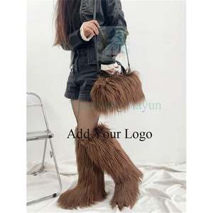 Autumn and Winter New pink Fur Tassel Ankle <strong>Boots</strong> Pointed High Heel Over the Knee <strong>Boots</strong> Women's Sexy High Heel Thigh High <strong>Boots</strong> - Product Image 6