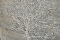 Toile d'arbre généalogique moderne peint à la main, peinture artistique murale avec embellissement, images pour décoration