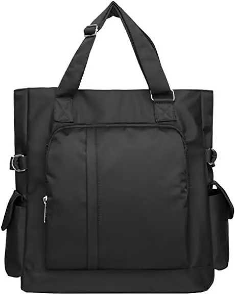 Canvas Tote Bag Waterproof Nylon Multi Pocket Shoulder Bags Laptop Work Bag Teacher Purse and Handbags for Women Men Polyester