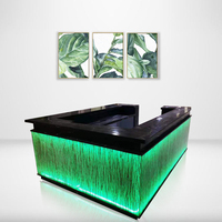 Pierre artificielle de Quartz chaude ou acrylique, surface solide, éclairage led, pour comptoir de restaurant, bar