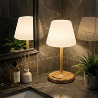 Lampe de table sans fil rechargeable flexible résistante aux éclaboussures IP54 avec variateur tactile 3 couleurs réglable pour salle de bain, spa, patio