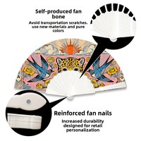 Éventail publicitaire Kung Fu fait main, personnalisé en usine, 23 cm, en polyester avec design en plastique, idéal pour les événements transfrontaliers – Meilleure vente