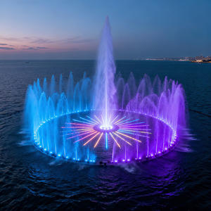Boquilla de Fuente de Agua Decorativa Subacuática de Acero Inoxidable con LED Personalizada AWS, para Exteriores, con Música y Agua Danzante - Product Image 2
