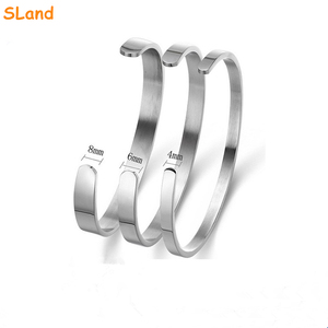 <span class=keywords><strong>Bracciale</strong></span> a Polsino in Acciaio Inossidabile Personalizzato con Incisione, Argento/<span class=keywords><strong>Oro</strong></span>/<span class=keywords><strong>Oro</strong></span> <span class=keywords><strong>Rosa</strong></span>, MOQ Basso, Vendita all'Ingrosso, OEM, Misura e Colore a Scelta - Product Image 5