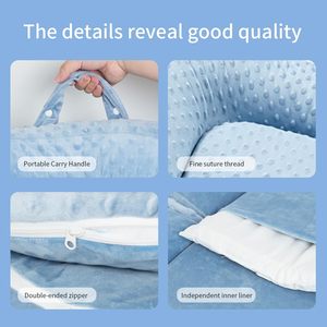 Portable Minky Dot Baby Lounger <b>Nest</b> Soft Breathable Newborn <b>Sleeping</b> Bed Infant Travel <b>Nest</b> with Carry Handles - Product Image 3