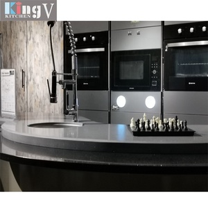 KINGV Mobili da Cucina Laccati di Lusso con <span class=keywords><strong>Isola</strong></span> Curva, Design 3D Gratuito, Cucina Modulare Personalizzata - Product Image 3