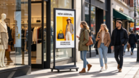 Écran LCD publicitaire numérique de 49 pouces, 3000 nits, haute luminosité, sur pied, pour vitrine de parfumerie