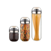 Vente en gros de pots de conservation en verre hermétiques de 1400 ml avec couvercle transparent, option de logo personnalisé pour le stockage de pâtes et d'aliments secs