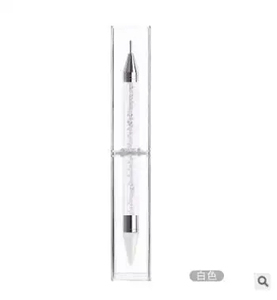 Stylo de sculpture d'ongles en silicone double embout, pinceau de peinture à points, crayon à cire pour strass, ensemble d'outils d'art de manucure en cristal, vente en gros - Product Image 6