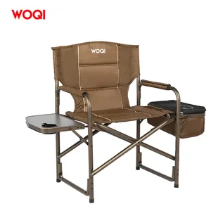 Cadeira dobrável para acampamento woqi, cadeira dobrável para camping com bolsa refrigeradora