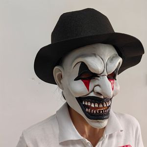 Máscara de látex de payaso mortal de Halloween con sombrero, accesorio de terror para decoración de fiestas de disfraces - Product Image 4