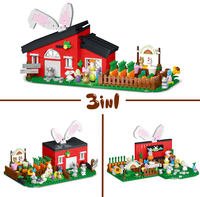 Jouets de construction XMORK, ferme de Pâques, ensemble d'animaux 3 en 1 avec lumière LED, cadeau de vacances pour enfants