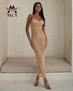 Mly mới thời trang bãi biển ăn mặc bikini kỳ nghỉ váy dệt kim rỗng sexy backless ăn mặc 3 mảnh phù hợp với phụ nữ Cover UPS - Product Image 1