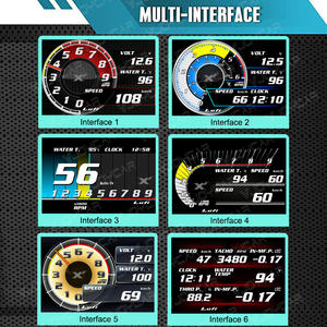 มาตรวัดดิจิตอลอเนกประสงค์ <span class=keywords><strong>Lufi</strong></span> <span class=keywords><strong>XF</strong></span> Obd2 มาตรวัดดิจิตอลสำหรับรถยนต์ วัดแรงดันเทอร์ไบน์ OBD HUD จอแสดงผลบนกระจกหน้ารถ - Product Image 5