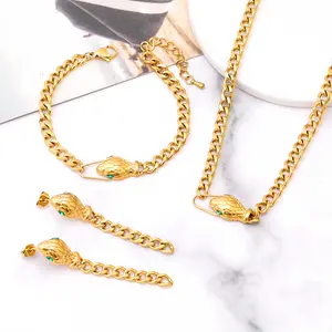 Stile Hiphop fabbrica gioiellieri all'ingrosso in acciaio inox 18K bracciale a catena per le donne gioielli